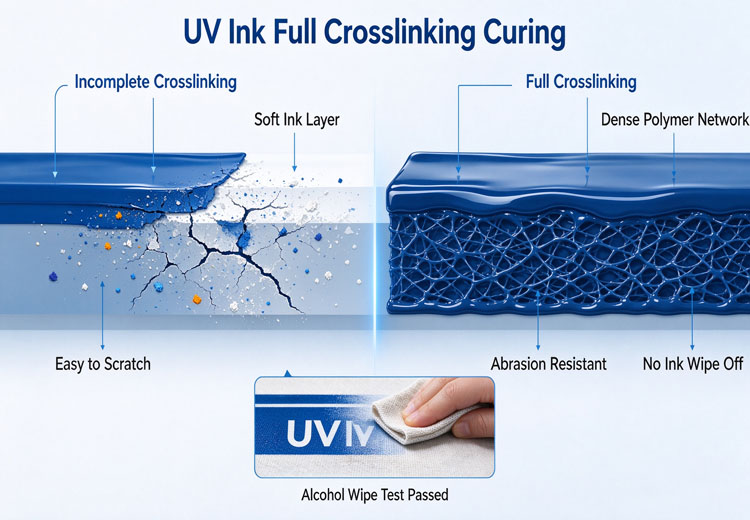 Full Crosslinking UV Ink Curing: Excellent Abrasion Resistance, Ink Does Not Wipe Off